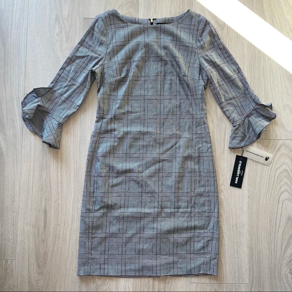 KARL LAGERFELD Mid Length Ruffle Sleeve Dress Sz 4